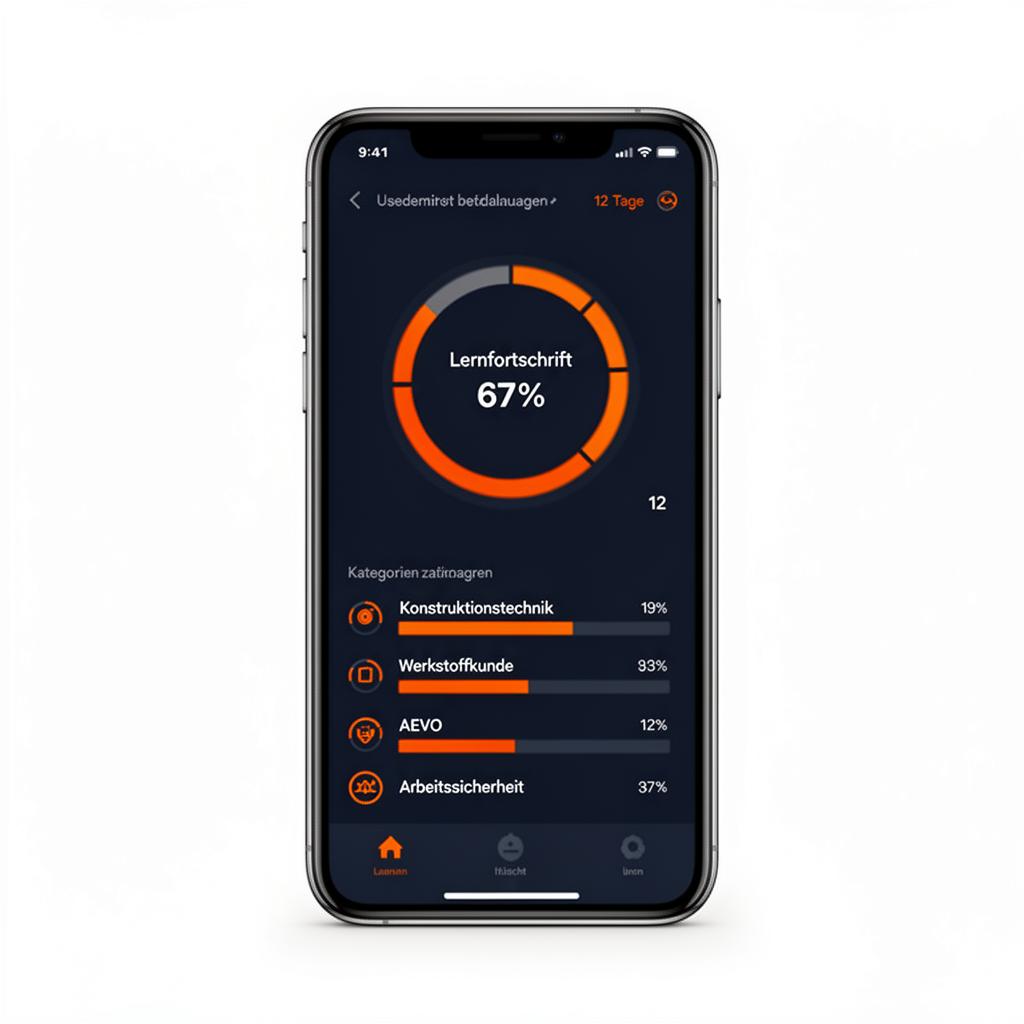 App-Screenshot: Lernfortschritt-Dashboard